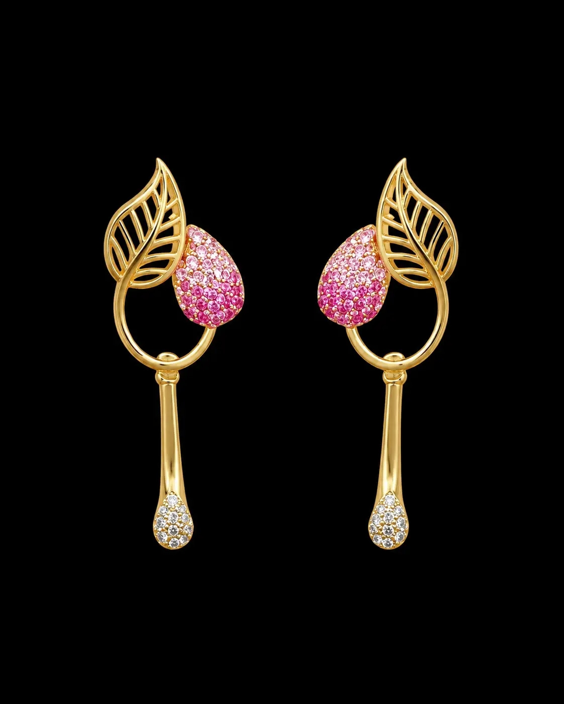 Matching Gold Drop Earrings