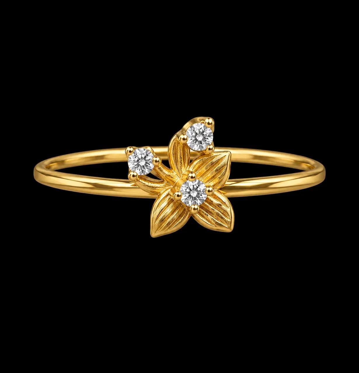 Gold flower ring