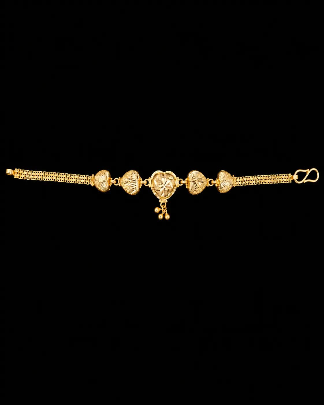 Golden Heart Temple Jewelry Chain