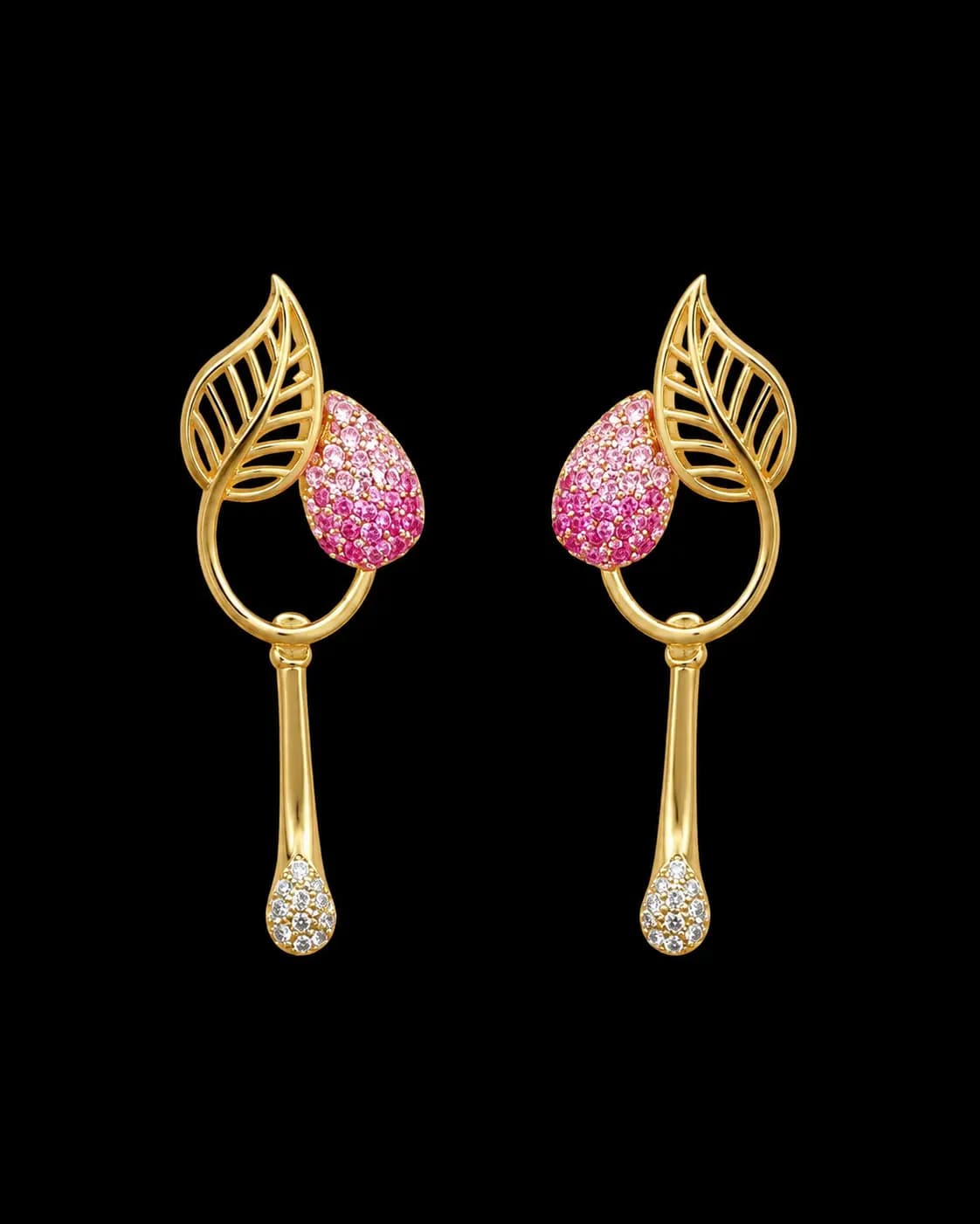 Matching Gold Drop Earrings