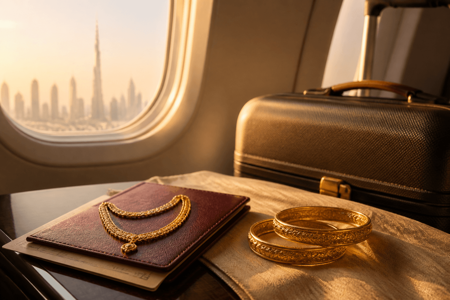 Gold jewellery being carried by air from Dubai to India