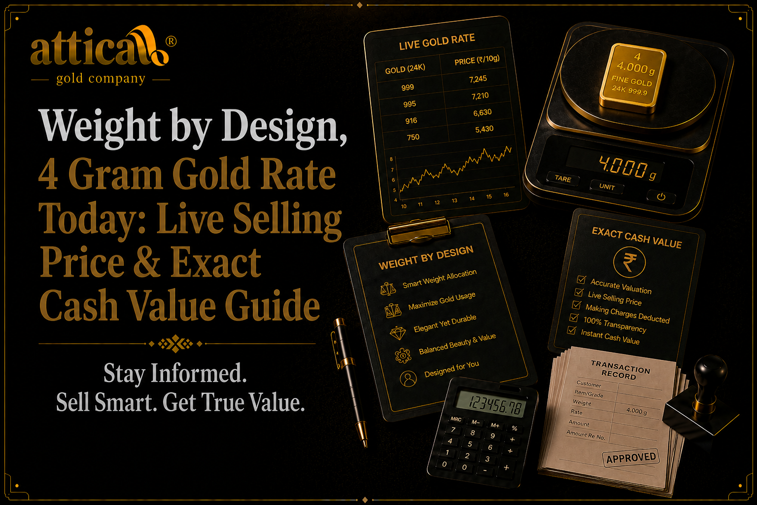 4 Gram Gold Rate Today: Live Selling Price & Exact Cash Value Guide