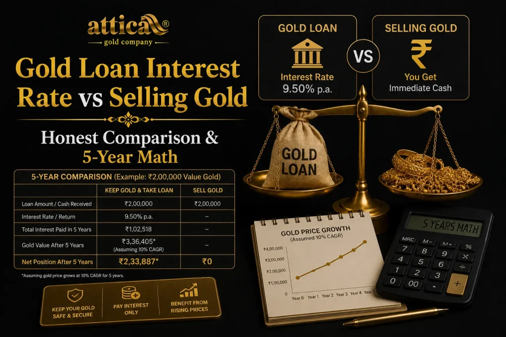 Gold Loan Interest Rate vs Selling Gold Honest Comparison & 5 Year Math