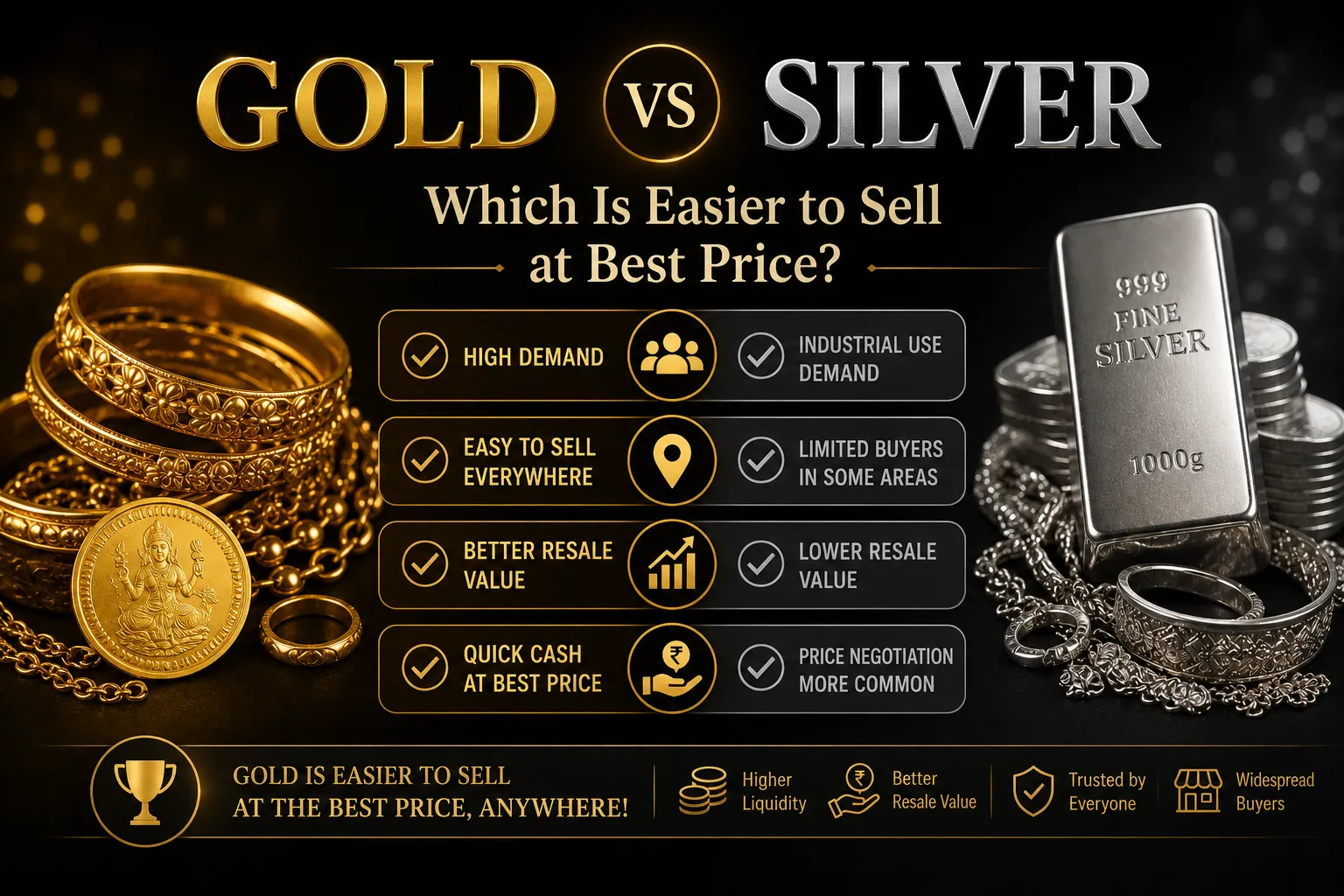 Gold vs Silver Which Is Easier to Sell at Best Price
