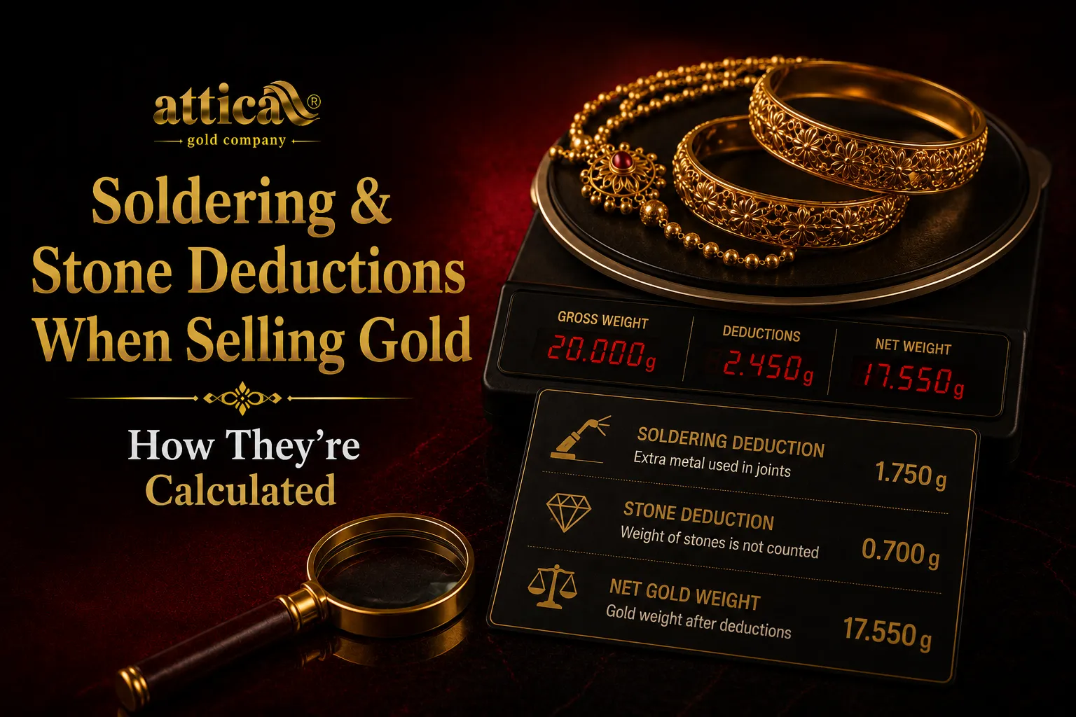 Soldering & Stone Deductions When Selling Gold How They're Calculated