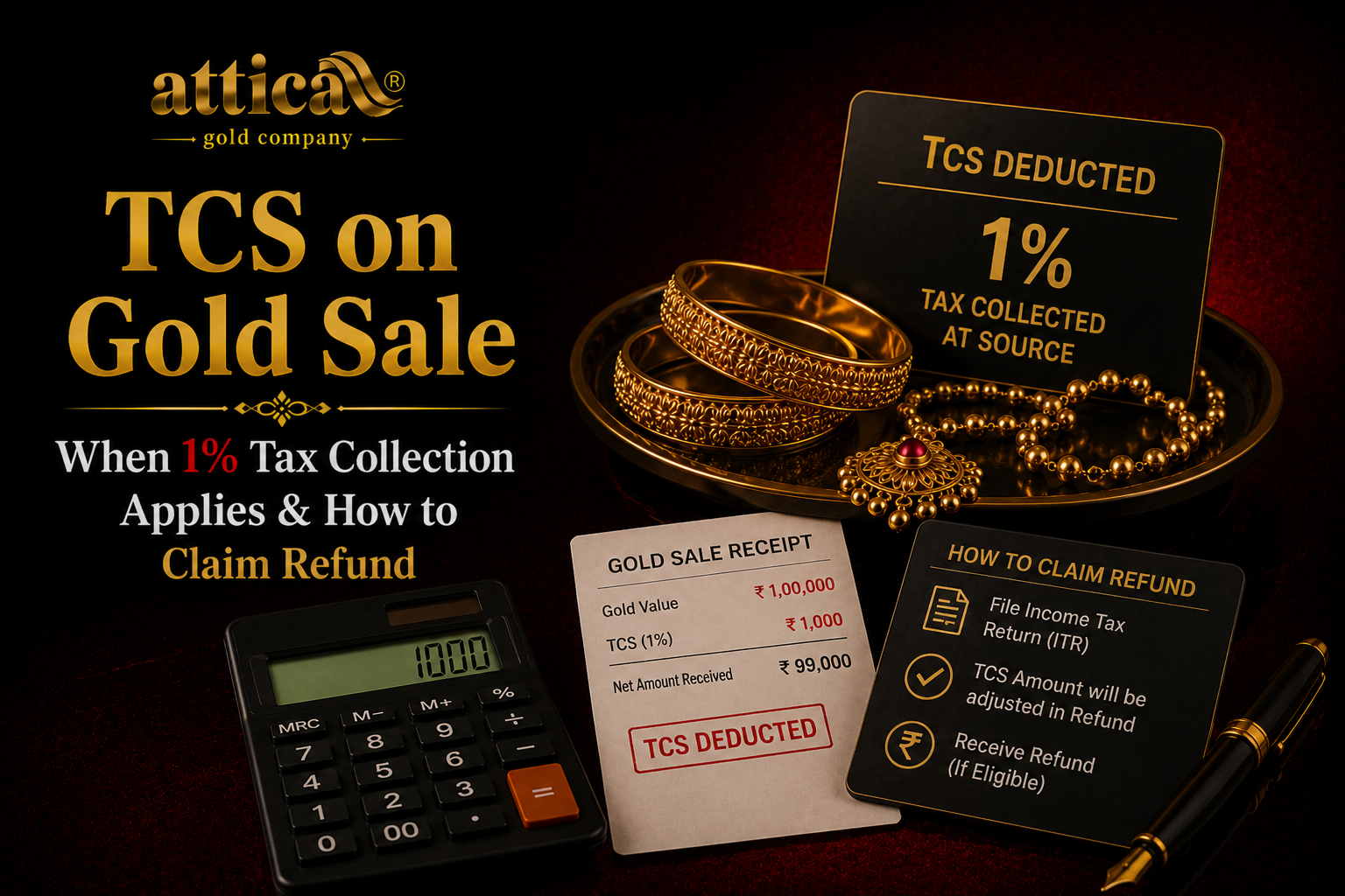TCS on Gold Sale When 1% Tax Collection Applies & How to Claim Refund