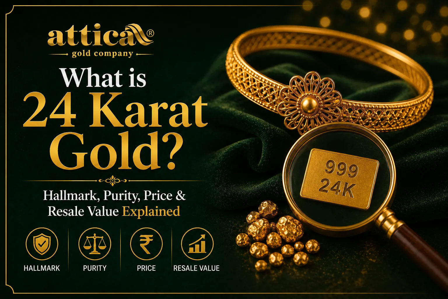 What is 24 Karat Gold Purity, Hallmark, Price & Resale Value Guide