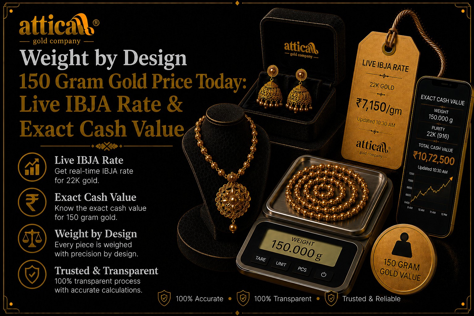 150 Gram Gold Price Today: Live IBJA Rate & Exact Cash Value