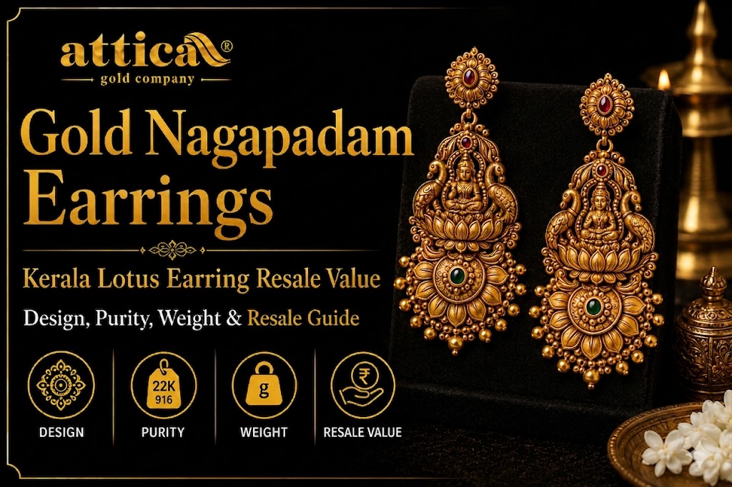 Gold Nagapadam Earrings | Kerala Lotus Earring Resale Value