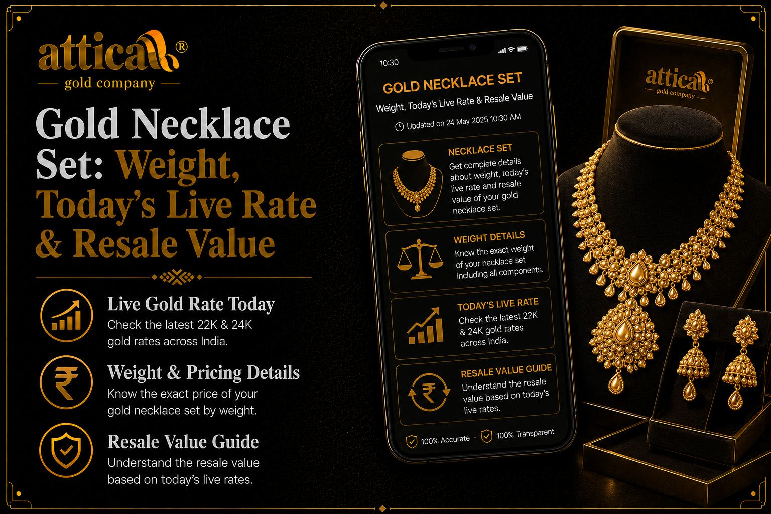 Gold Necklace Set: Weight, Today’s Live Rate & Resale Value