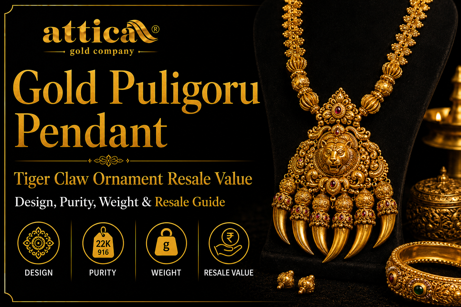 Gold Puligoru Pendant | Tiger Claw Ornament Resale Value