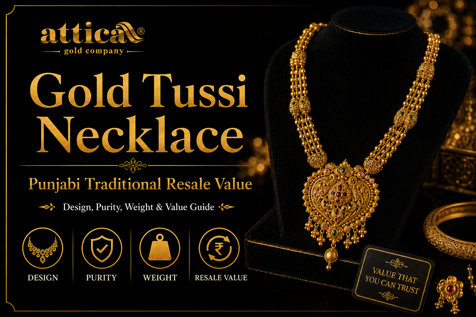 Gold Tussi Necklace | Punjabi Traditional Resale Value
