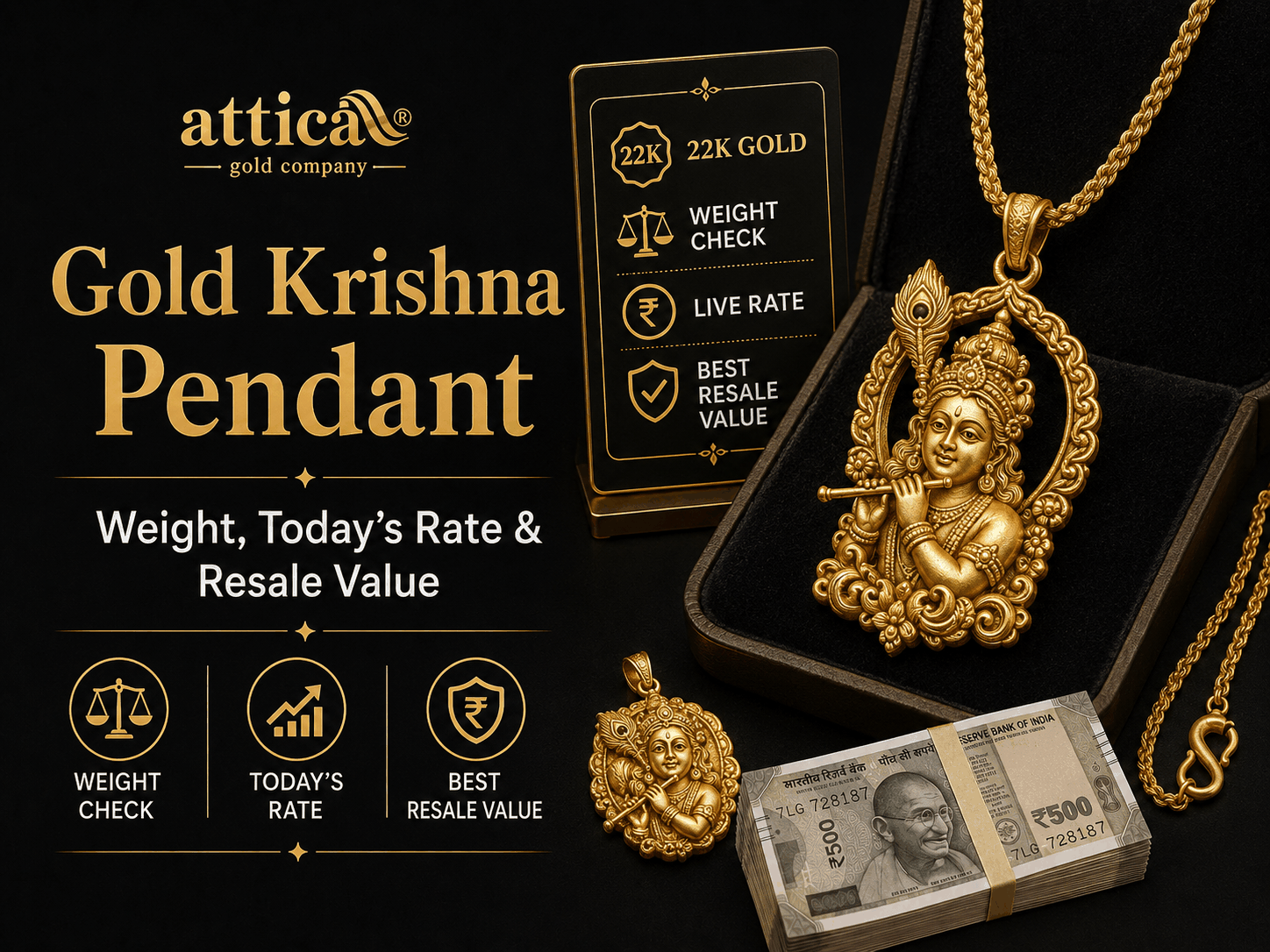 Gold Krishna Pendant: Weight, Today’s Rate & Resale Value