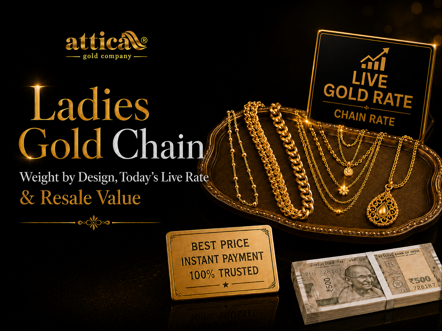 Ladies Gold Chain | Weight, Designs & Resale Value India