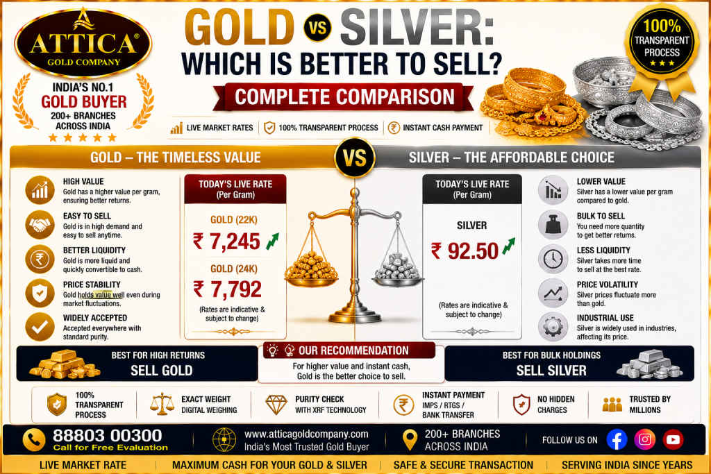 Gold vs Silver: Which Is Better to Sell? Complete Comparison