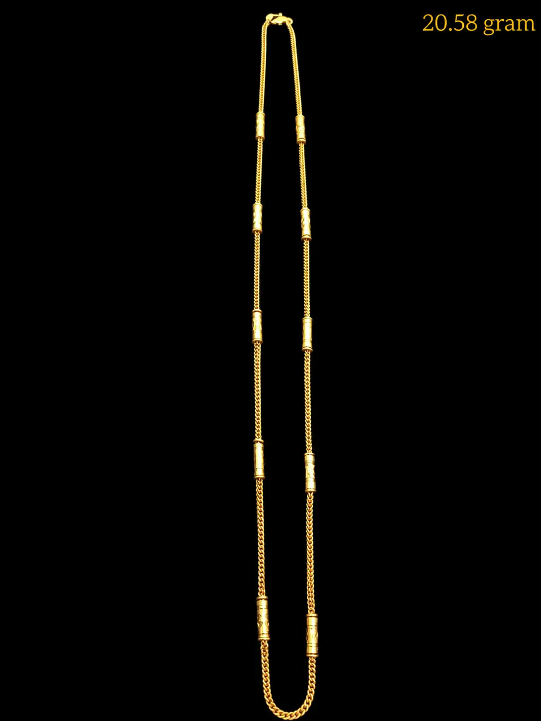 Gold Chain with Cylindrical Beads