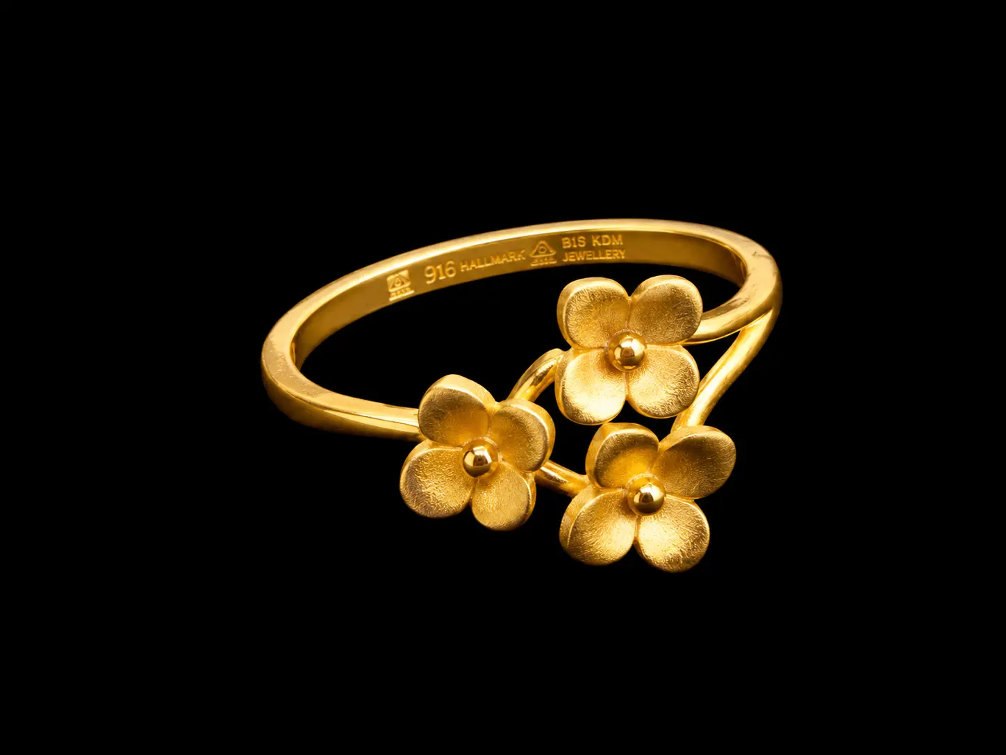 Golden Floral Hallmark Ring