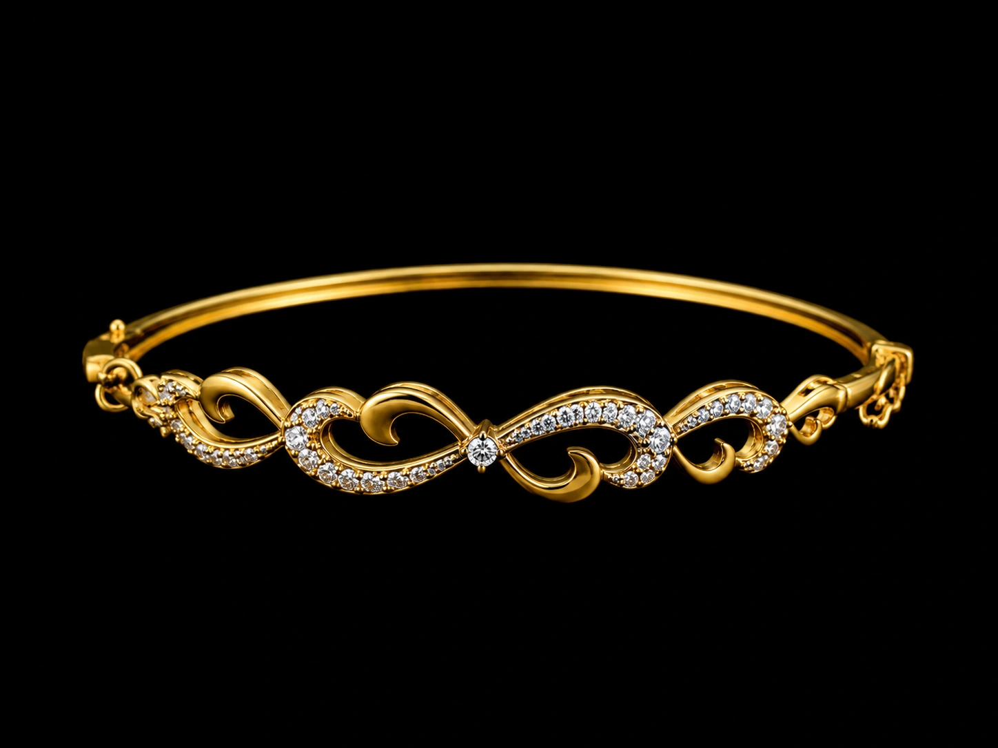 Golden Infinity Pavé Bangle