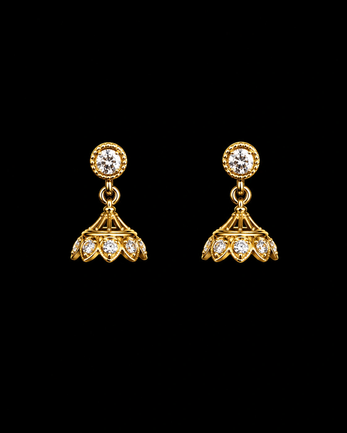 Golden Jhumka Earrings