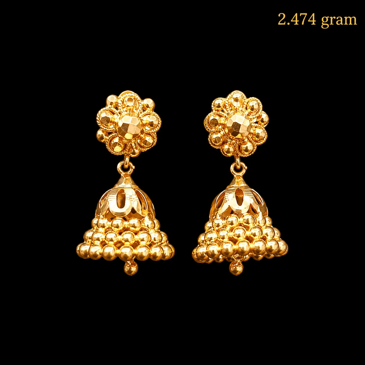 Golden Jhumka Earrings