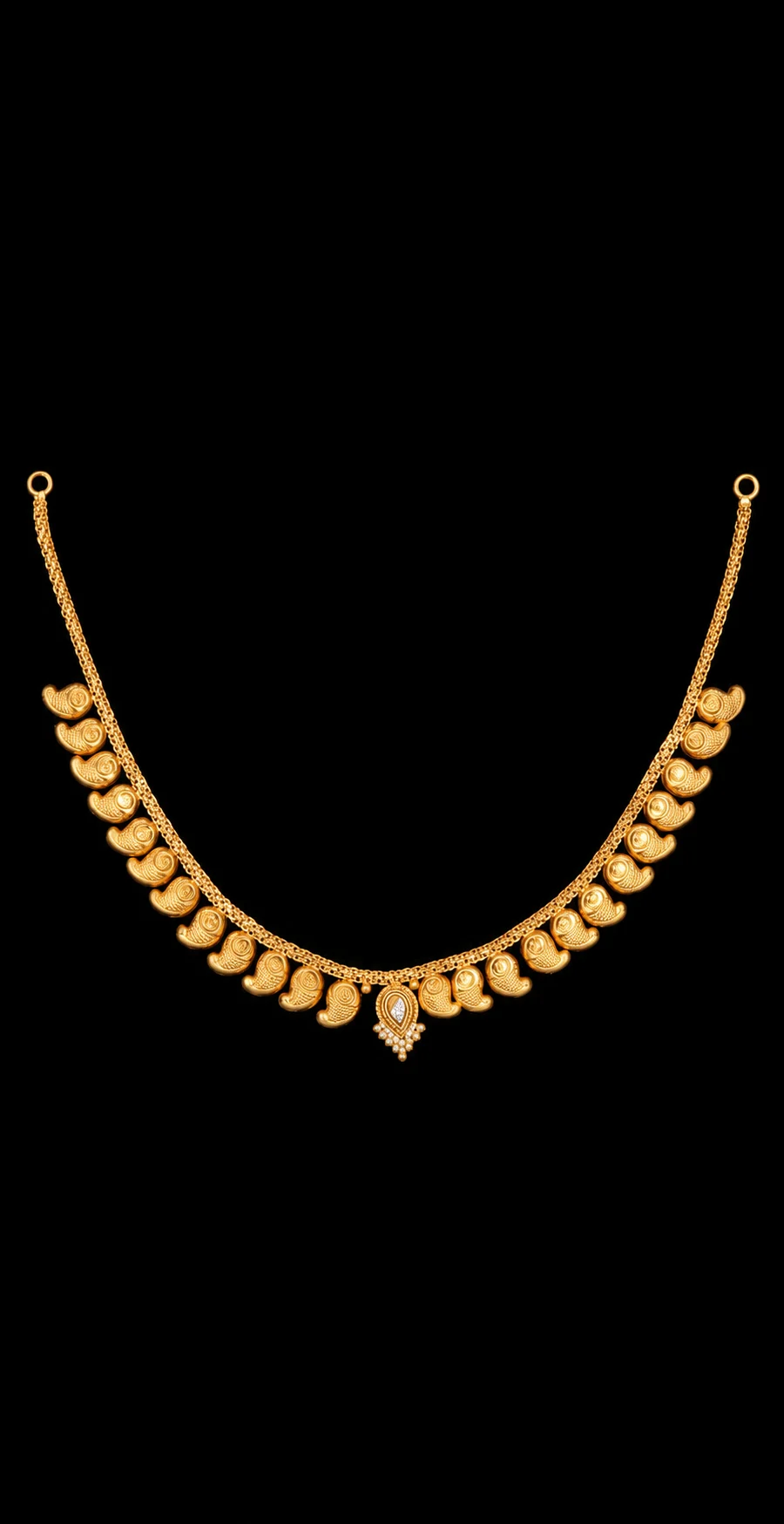 22K Leaf Fringe Gold Necklace