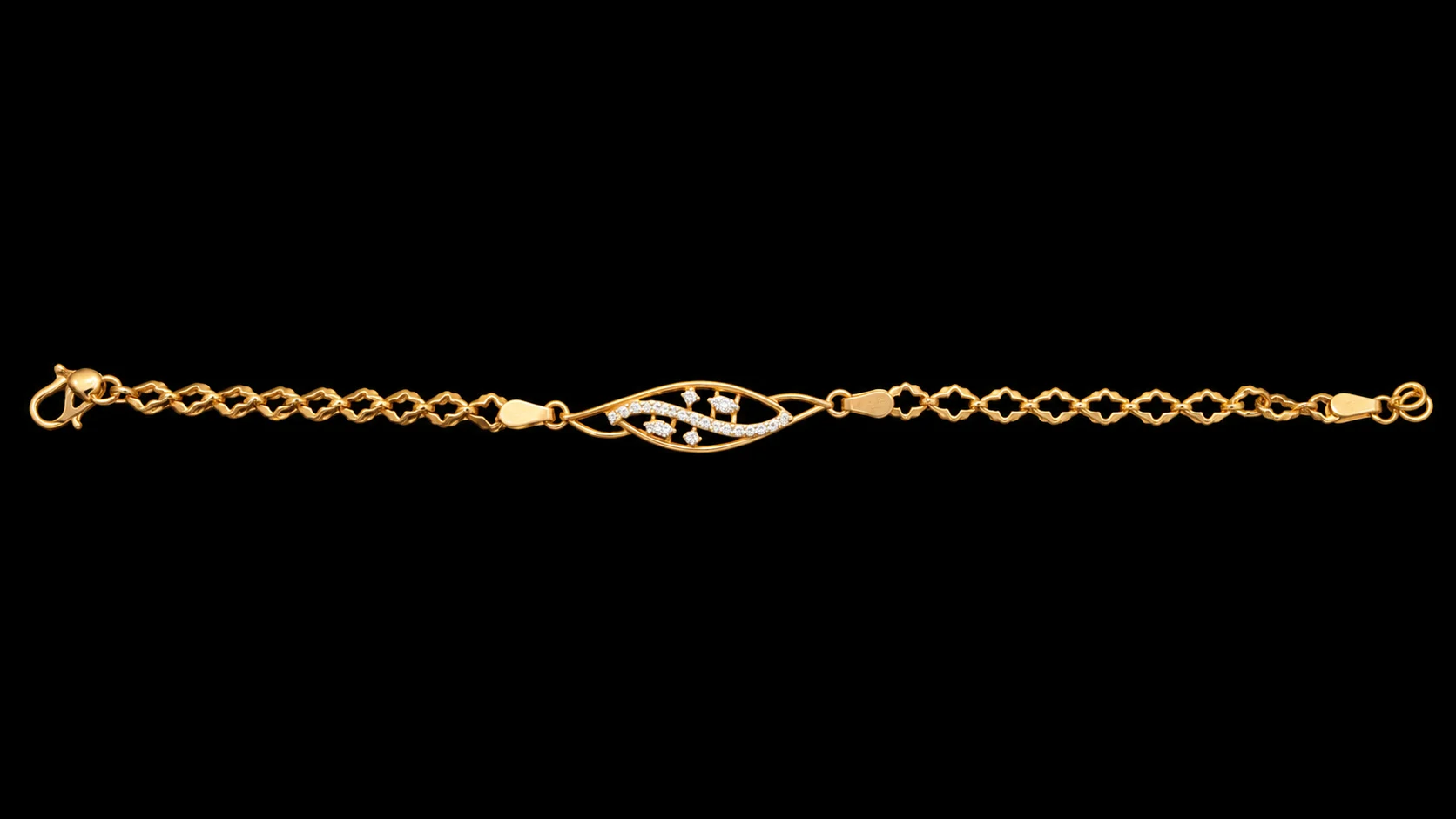 22K Floral Wave Cz Ear Cuff
