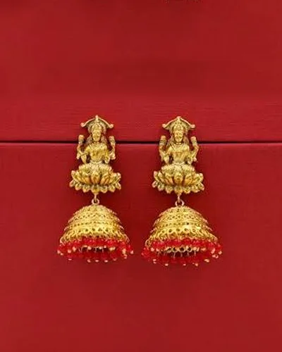 22K Temple Jhumka Earrings