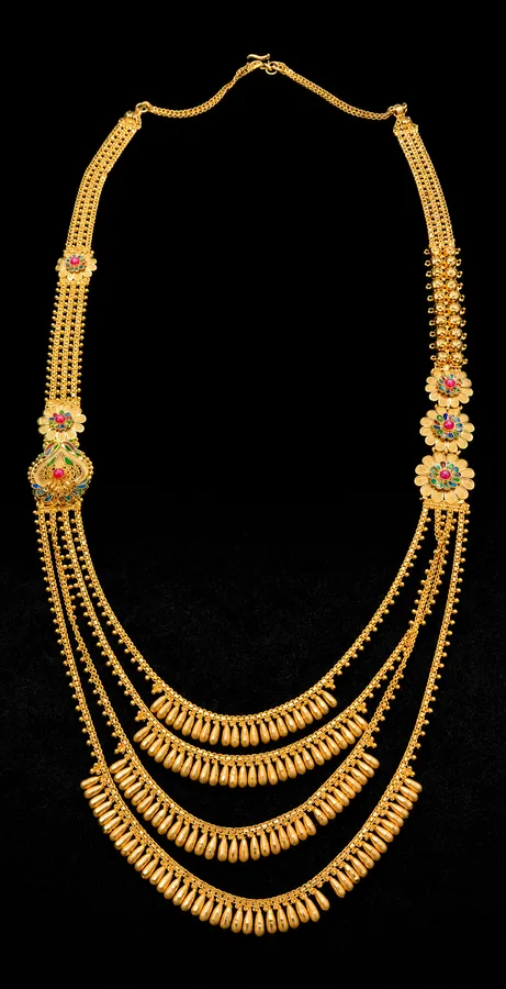 22K Pink Stone Layered Necklace