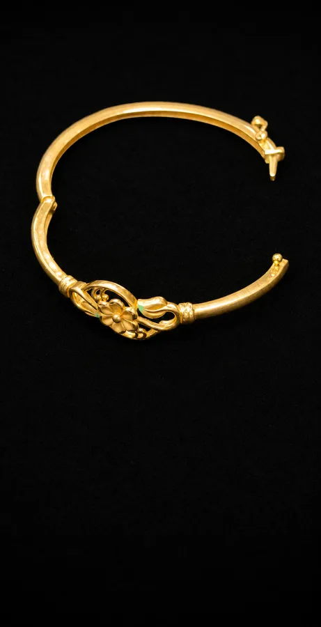 22K Open Floral Bangle