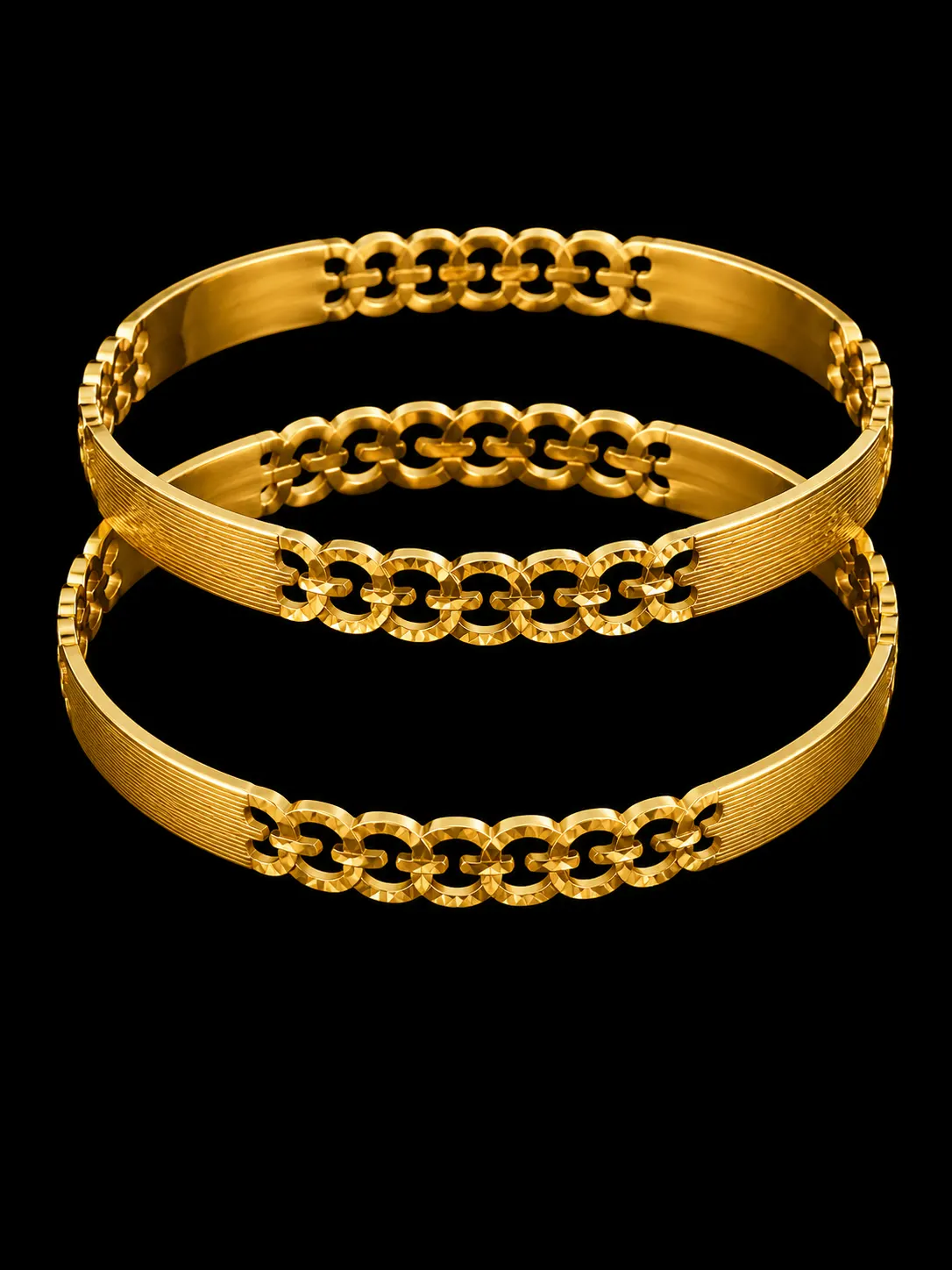 Golden Chain-Pattern Bangles