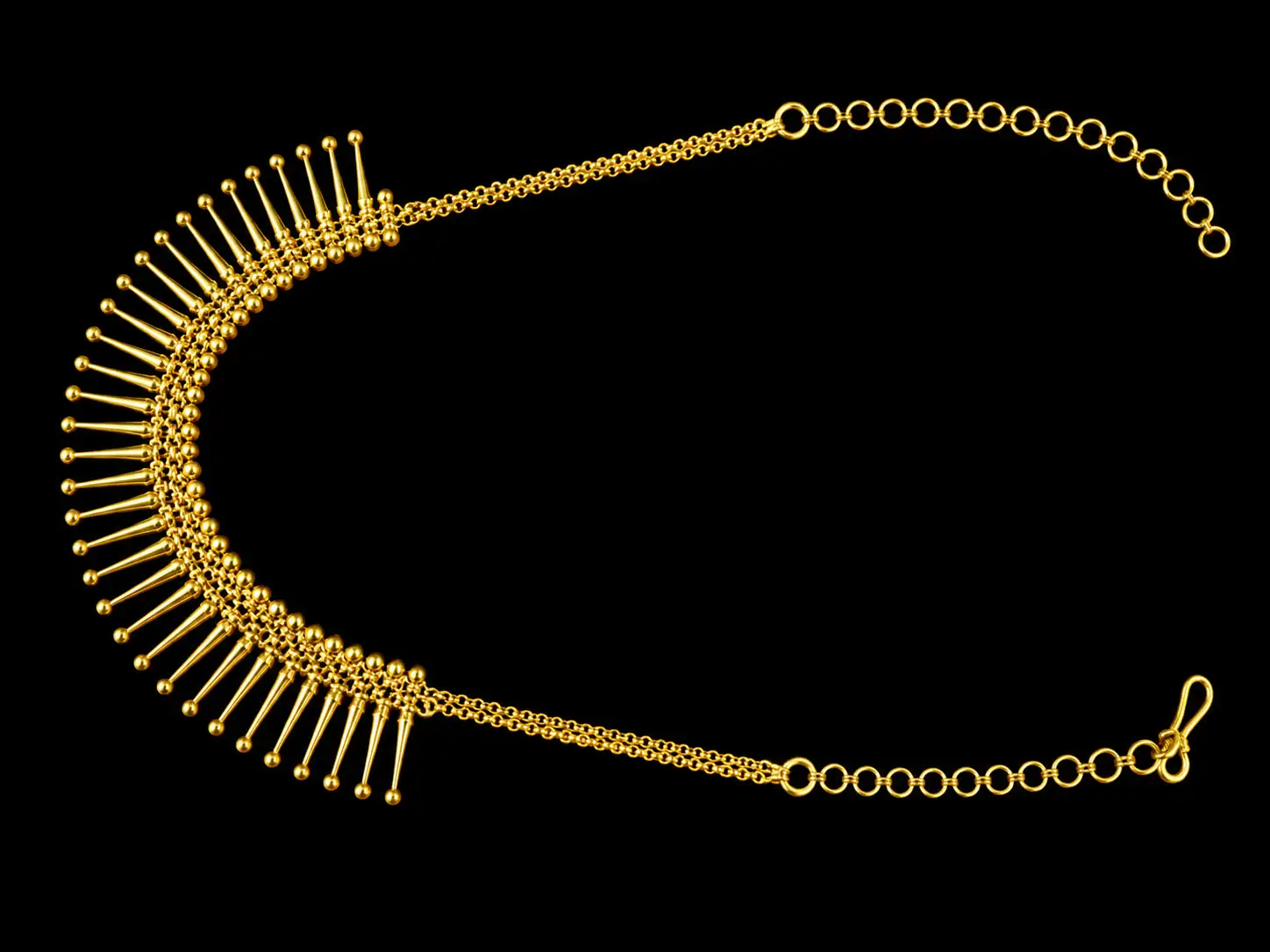 Golden Sunburst Fringe Necklace