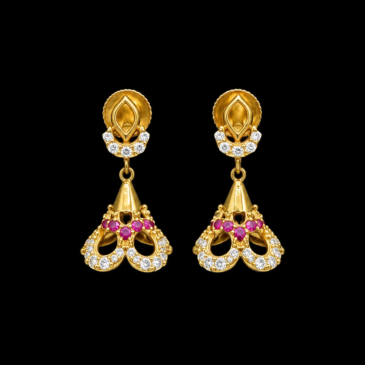 Matching gold drop earrings