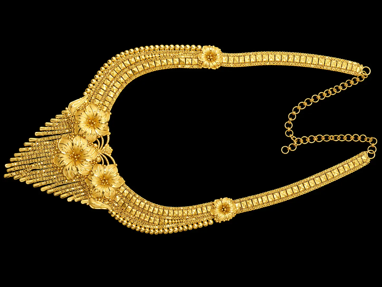 Ornate Floral Gold Necklace