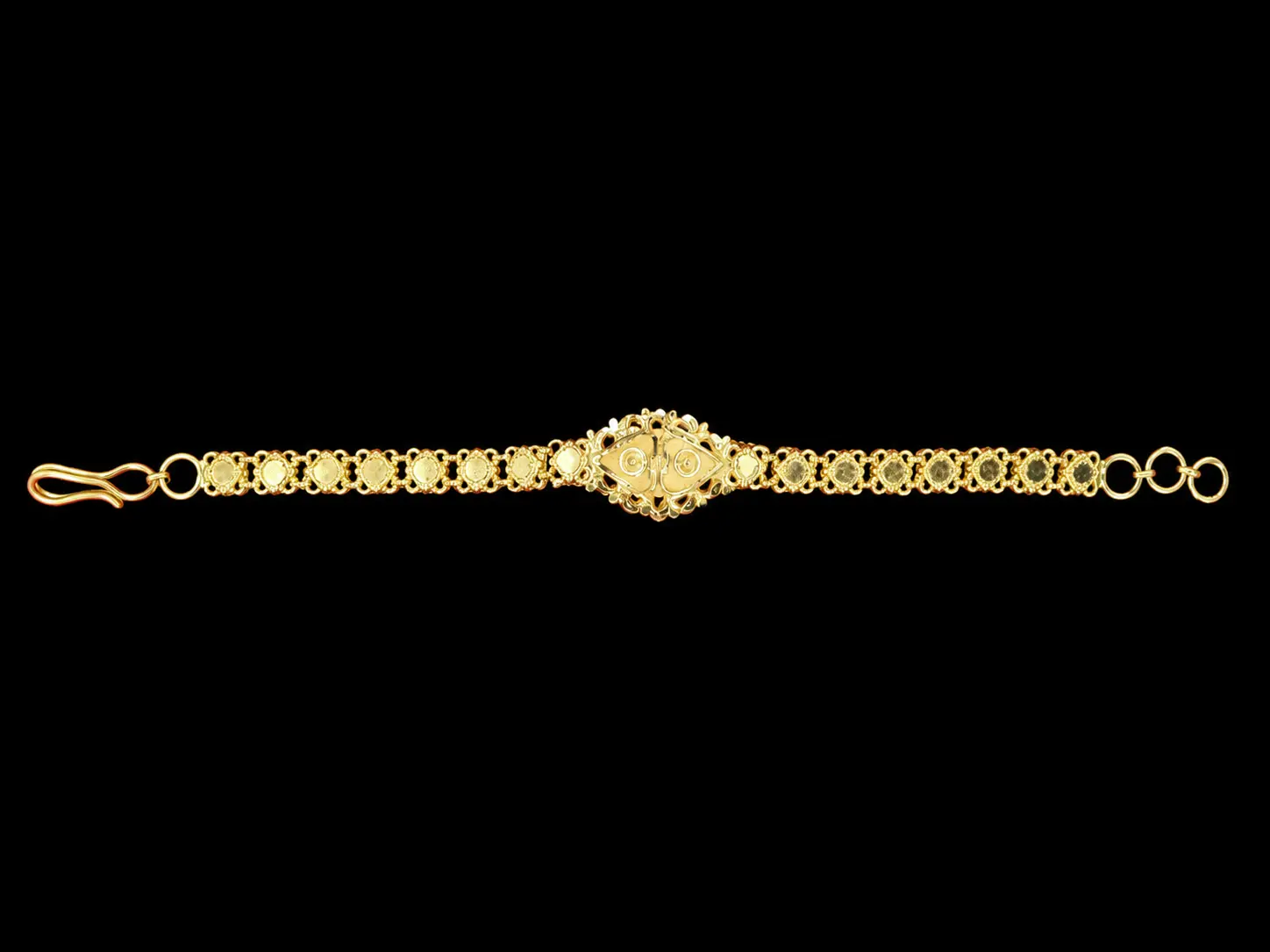 Ornate gold floral-link bracelet