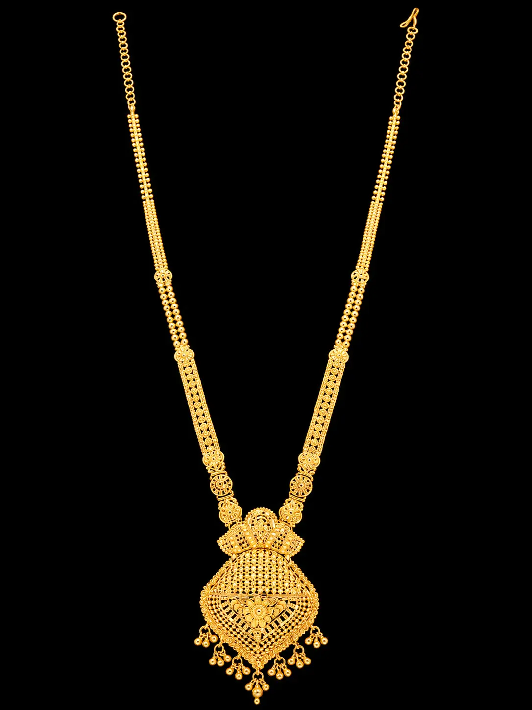 Ornate Gold Lattice Pendant Necklace