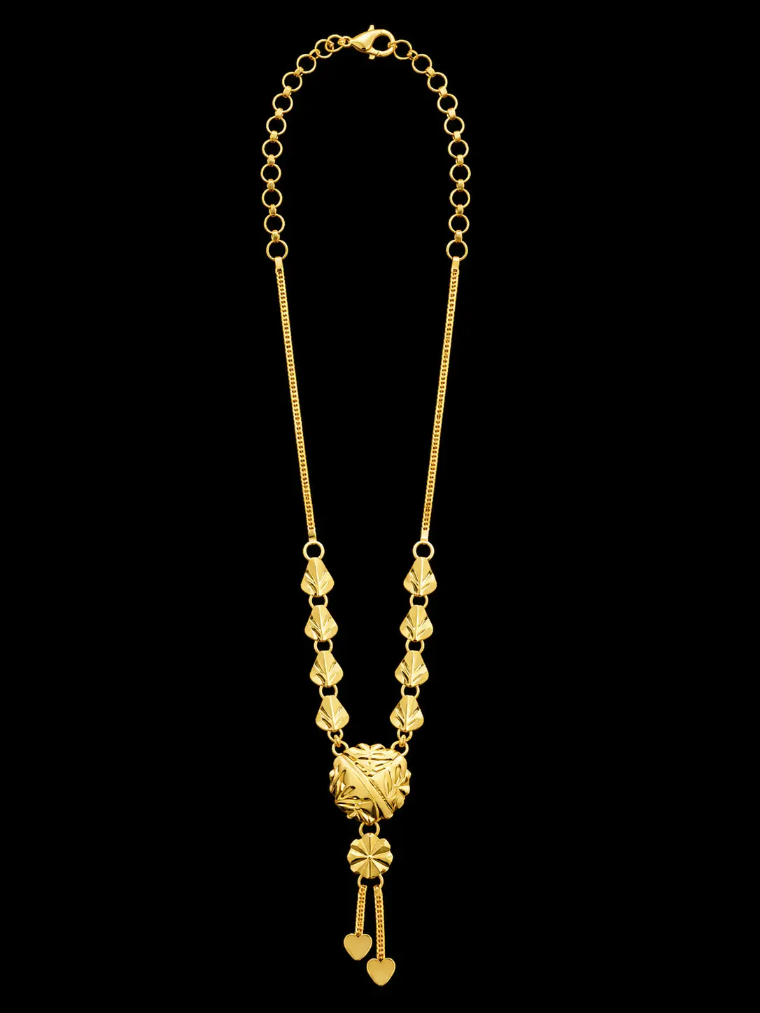 Ornate Gold Leaf Pendant Necklace